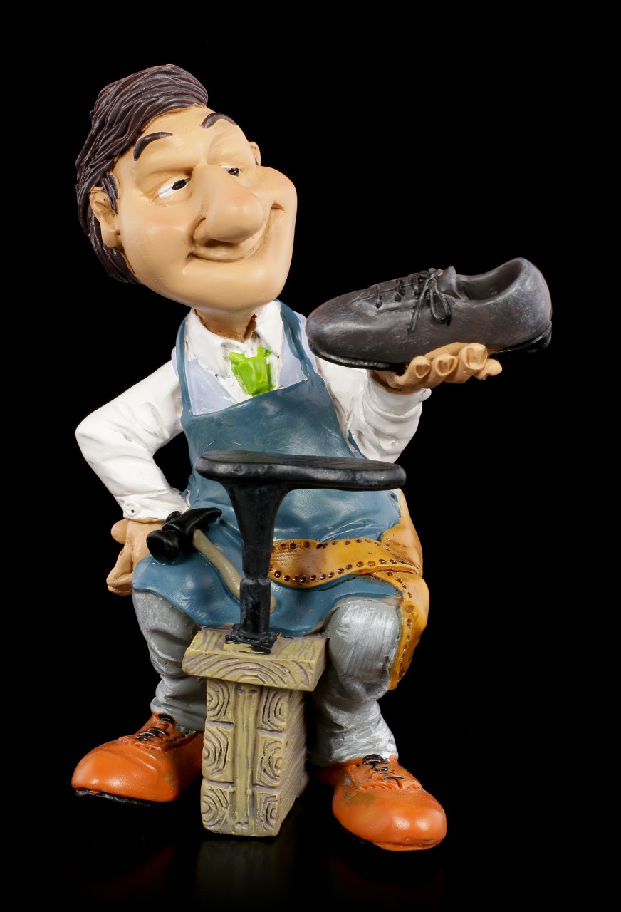 Funny Job Figurine - Shoemaker looks at his Work