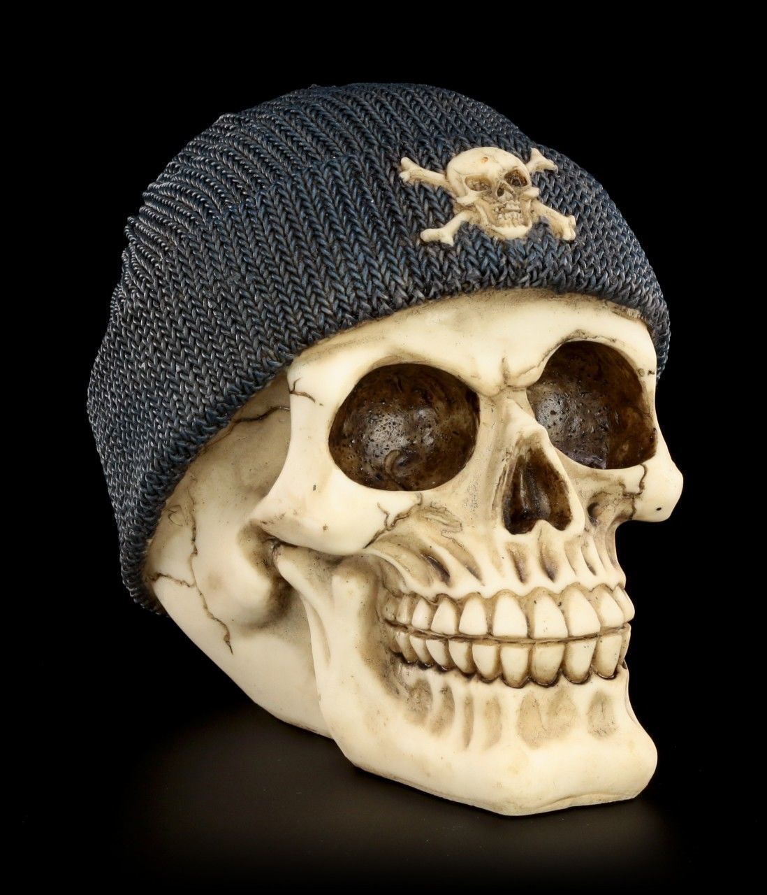 Skull with Beanie - Blue