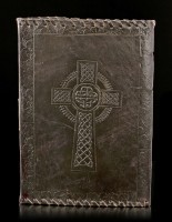 Leather Journal with Lock and Celtic Cross