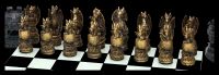 Chess Set with Board - Dragons gold-silver