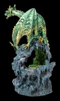 Two Headed Dragon Figurine - Green with LED