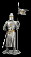 Pewter Knight Figurine - Crusader with Flag