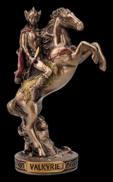 Walküre Figur klein - Schildjungfer mit Pferd