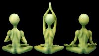 Alien Figurines doing Yoga Set of 3