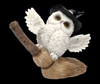 Owl Figurine Riding on Witch's Broomstick