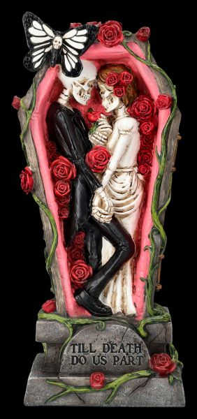 Skeleton Figurine - Couple in Coffin - Till Death do us Part