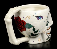 Totenkopf Tasse - Day of the Dead - Red Rose