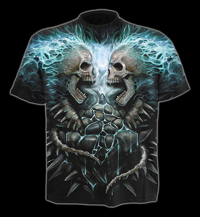 T-Shirt Totenkopf - Flaming Spine