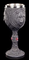 Gothic Goblet - Night Wolf with red Gemstones
