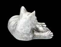 Katzen Figur mit Baby - Antik Silber