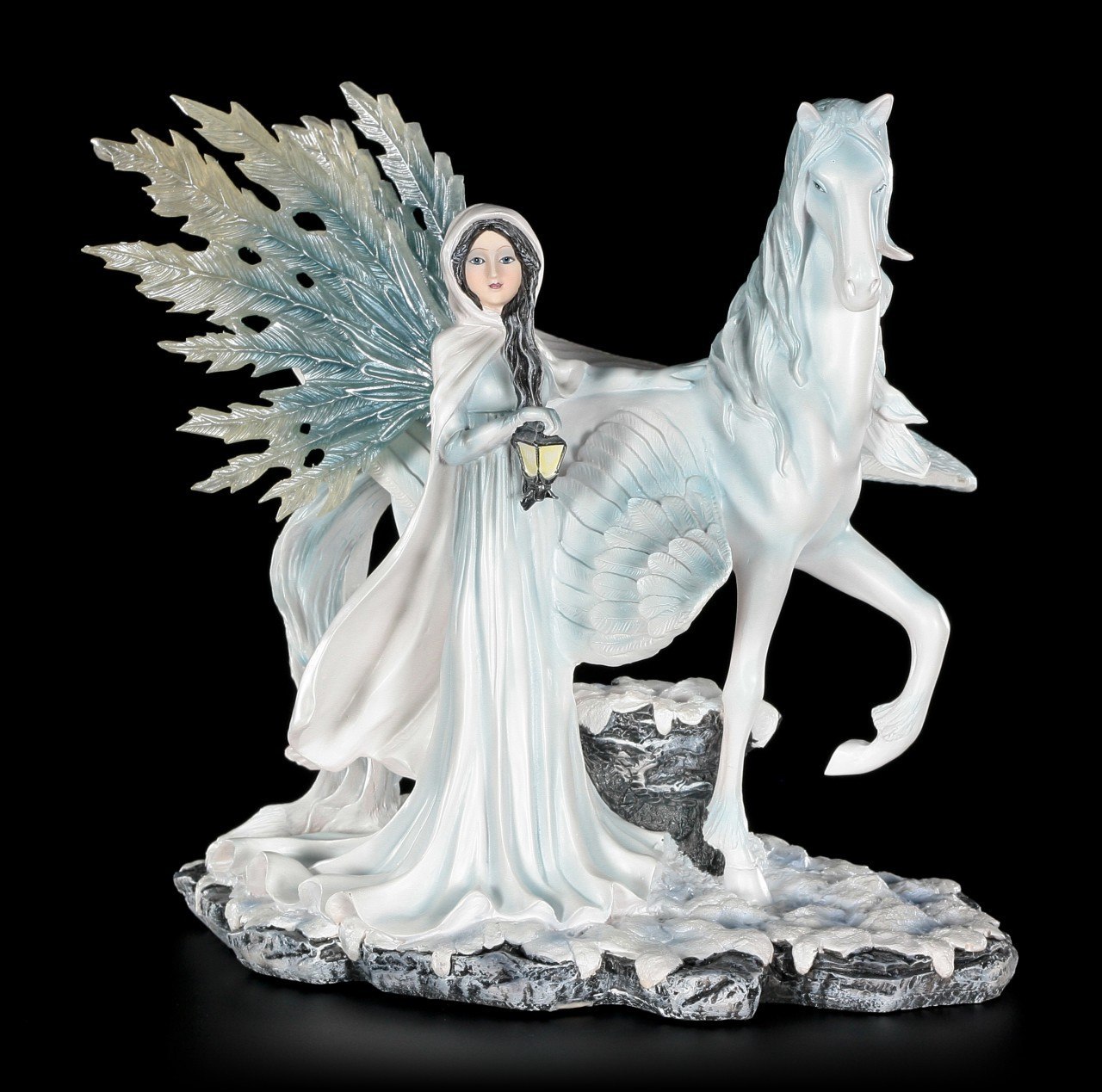 Elfen Figur - Bruma mit Pegasus - Wintertraum