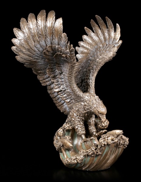 Eagle Figurine catches Fish out of the Water 