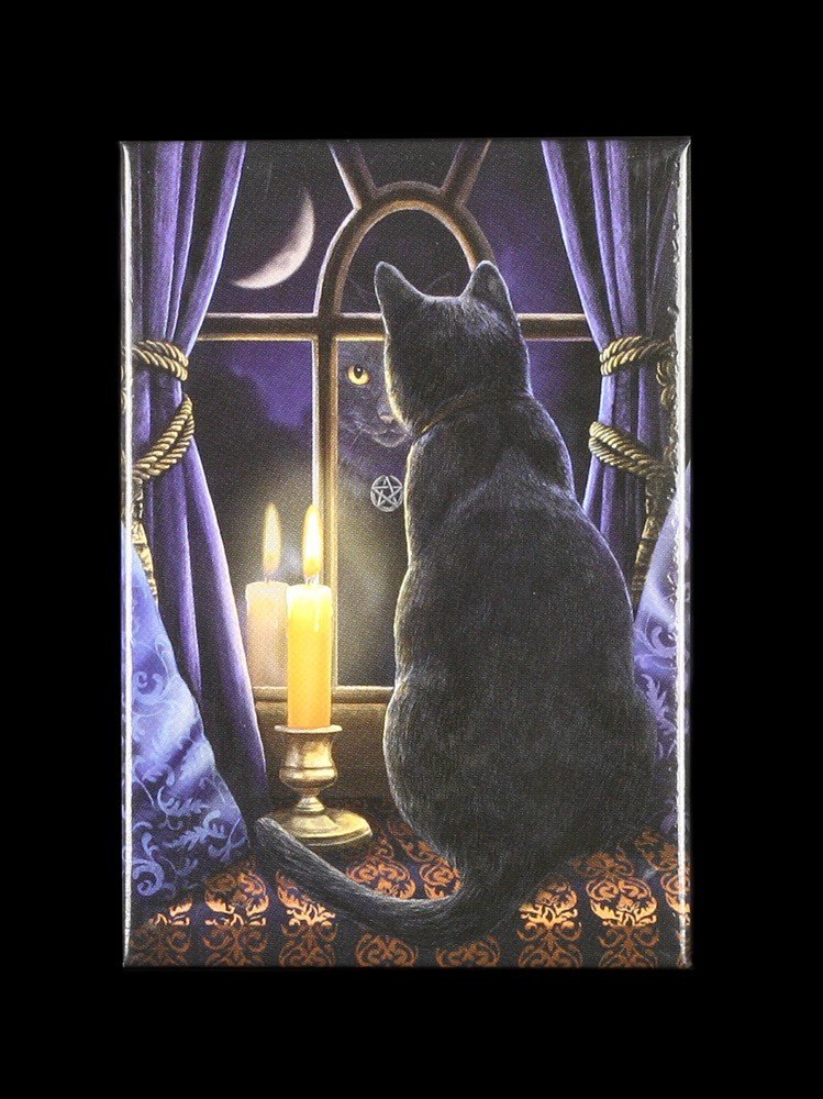Magnet mit Katze - Midnight Virgil by Lisa Parker