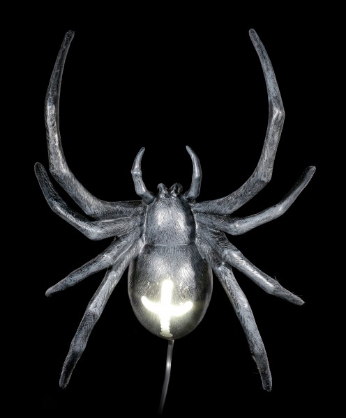 Wandlampe - Große Spinne mit LED - Kabelanschluss