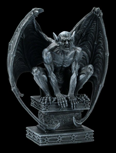 Gargoyle Figurine with Wings on Base