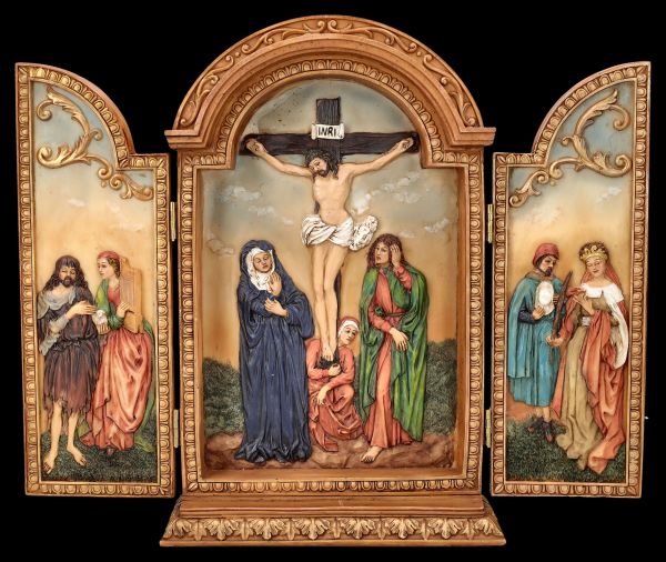 Triptych Winged Altar - Jesus Crucifixion