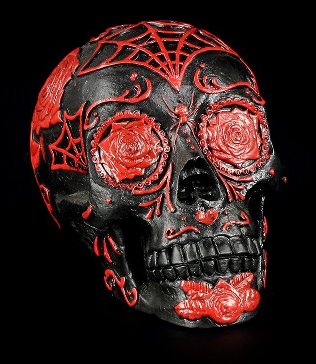 Rose Spider Skull - Black