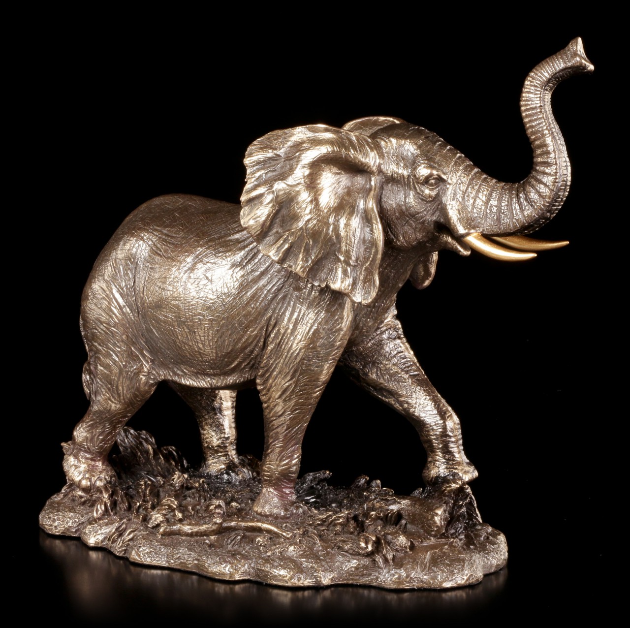 Elephant Figurine - Running with Trunk upwards