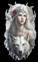Metal Sign - Magical Warrior with Wolf