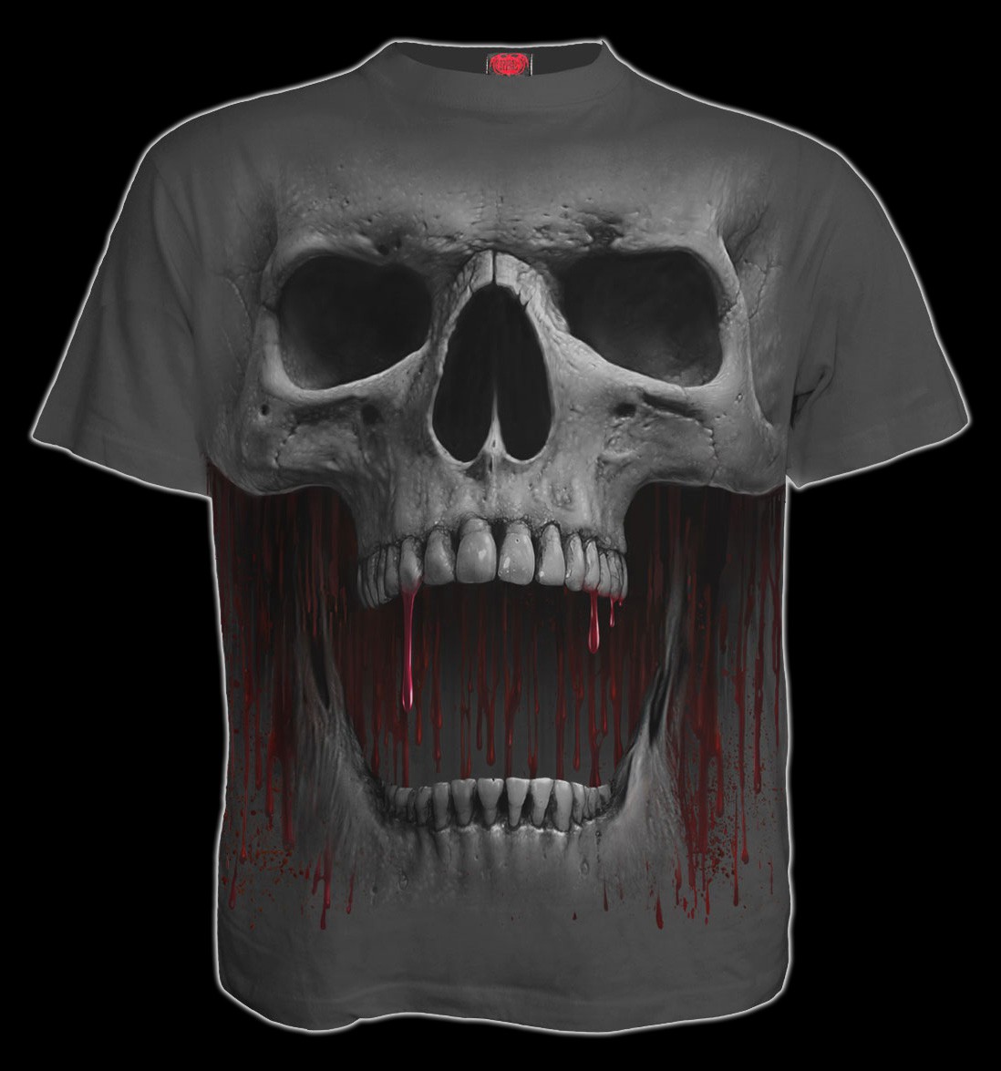 Spiral Totenkopf T-Shirt grau - Death Roar