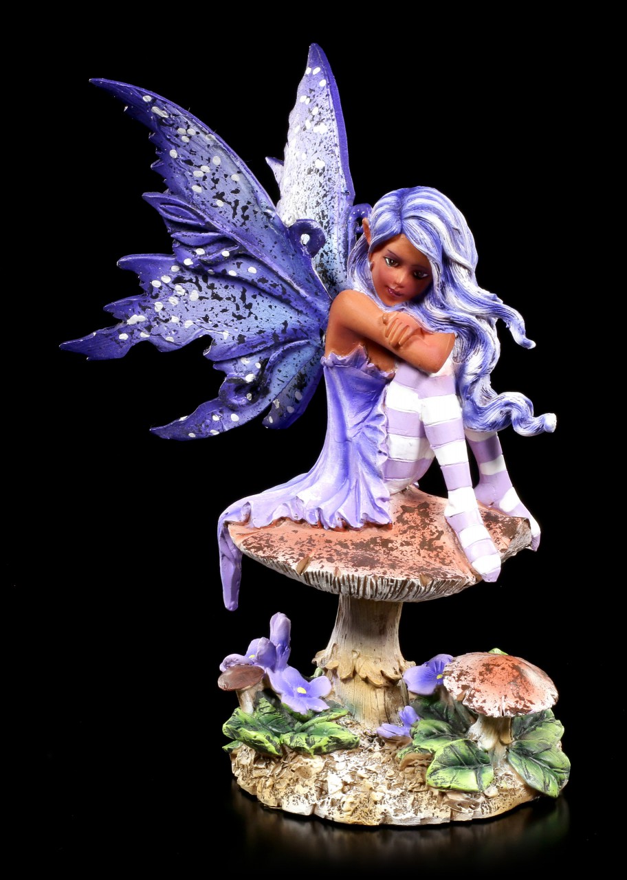 Fairy Figurine - Violet on Mushroom