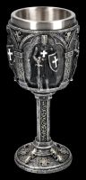 Ritterkelch schwarz - Mittelalter Trinkkelch mit Kreuz