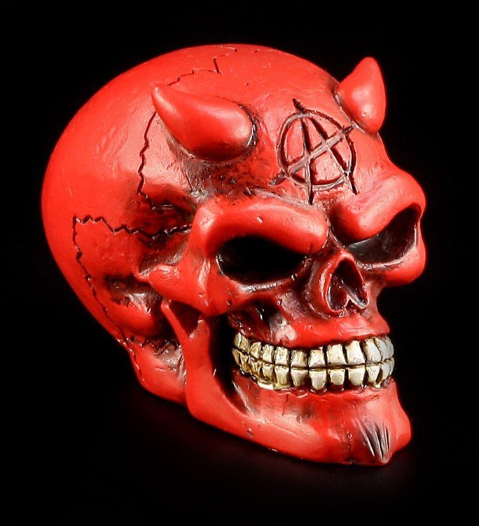 Totenkopf Schaltknauf - Teufel rot