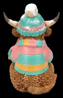 Highland Cow Winterfigur mit Kakao