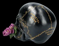 Black Skull with Flower