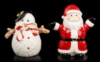 Salt and Pepper Shaker - Snowman & Santa Claus
