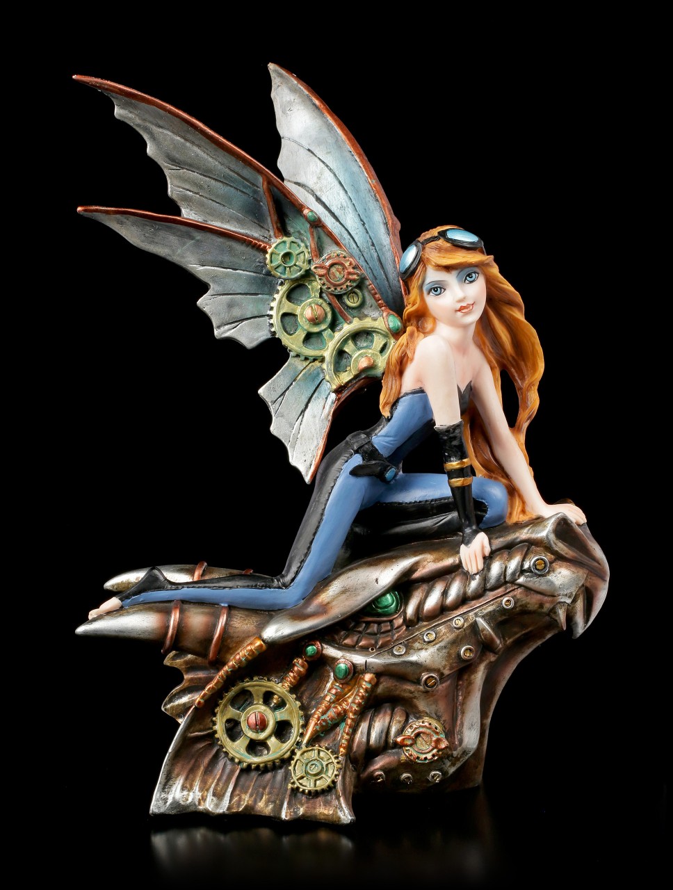 Steampunk Fairy Figurine - Talaria on Dragon Head