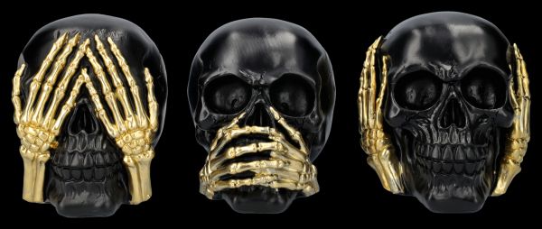 Skulls black-gold - No Evil