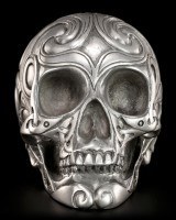 Totenkopf - Tribal Skull silberfarben mittel