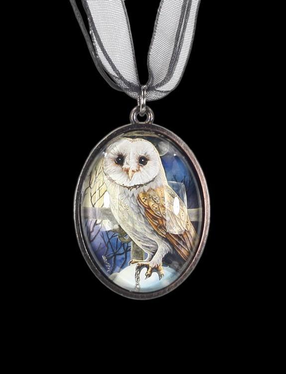 Witchcraft Glass Picture Pendant with Owl - Spell Keeper