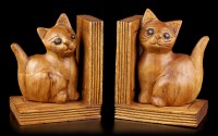 Cat Bookend Set - Wood