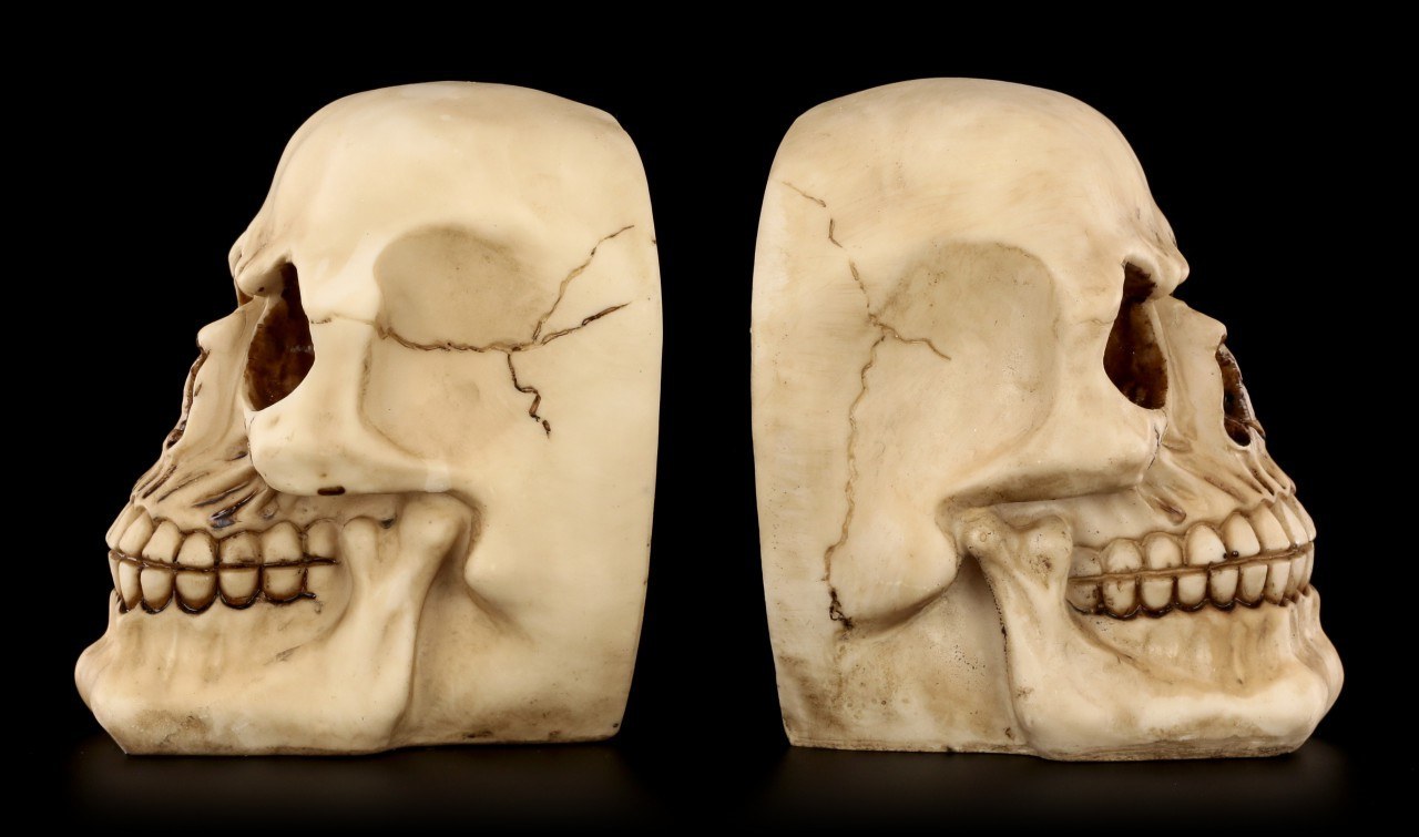 Bookends - Two human Skulls
