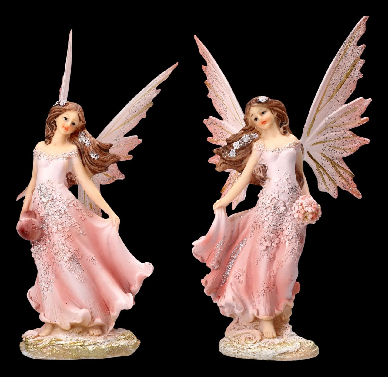 Fairy Figurine Set of 2 - Rose Dress