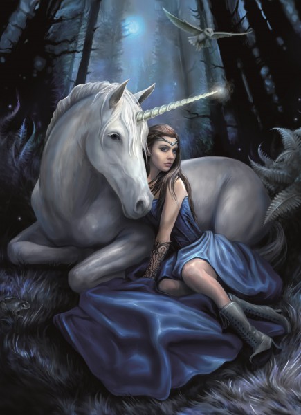 Unicorn Greeting Card - Blue Moon