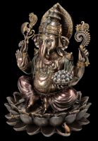 Ganesha Figurine - Elephant-Headed God on Lotus