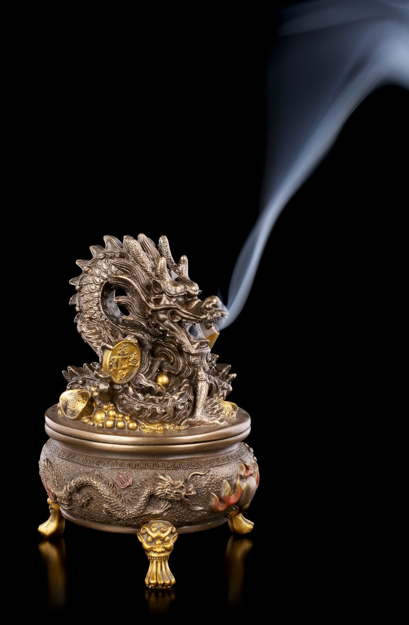 Incense Cone Holder - Asian Dragon of Fortune