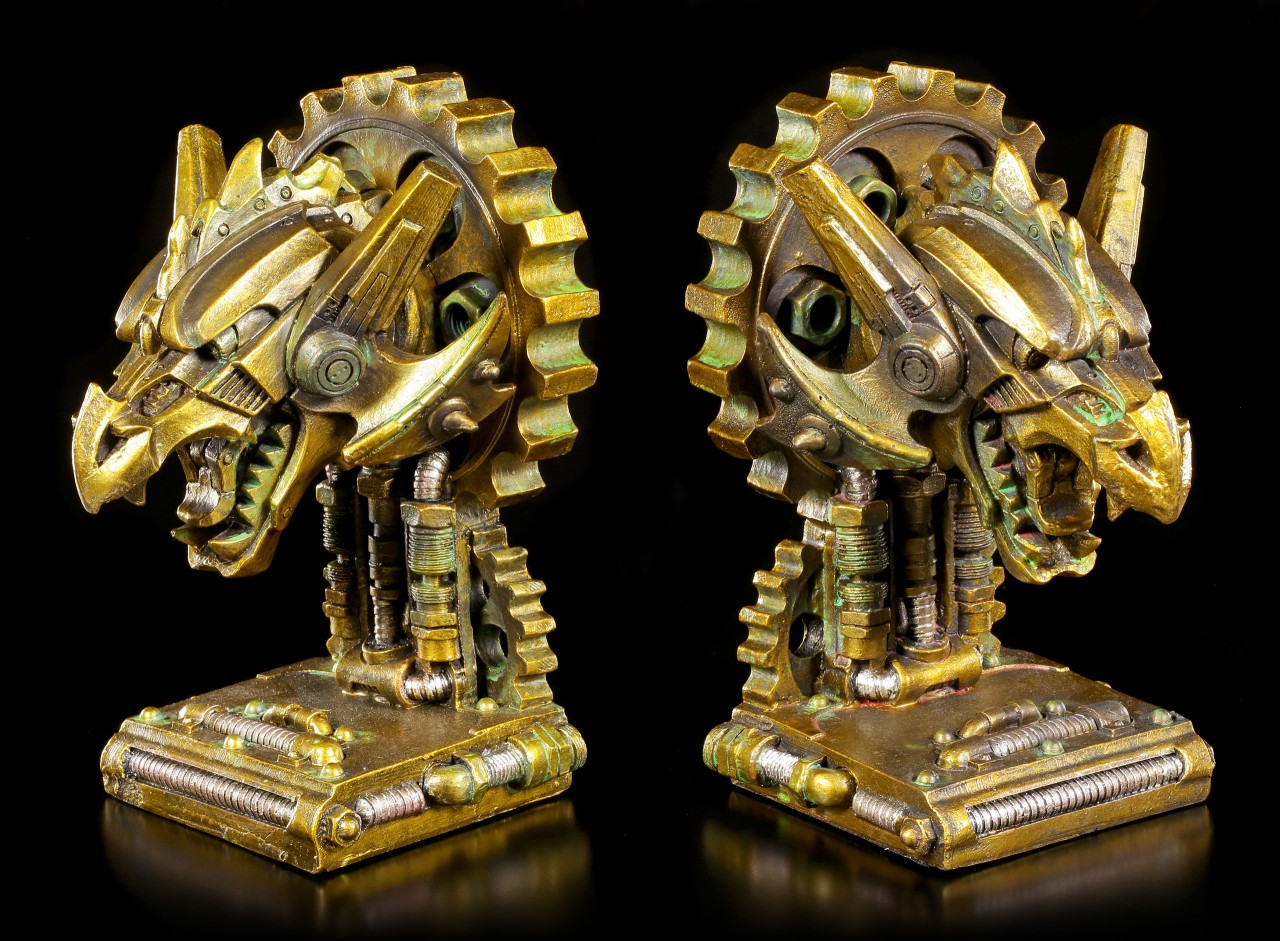 Bookends Set - Steampunk Dragons
