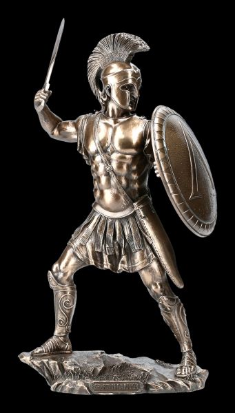 Alexander der Große Figur mit Schild König Feldherr Krieger Deko Statue 