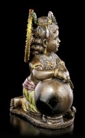 Baby Krishna Figur stiehlt Butter - bronziert