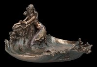 Schale - Meerjungfrau lehnt an Fels