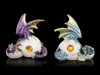 Kleine Drachen Figuren 4er Set - Schlüpfen aus Eiern