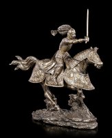 Knight Figurine on Horse with raised Sword