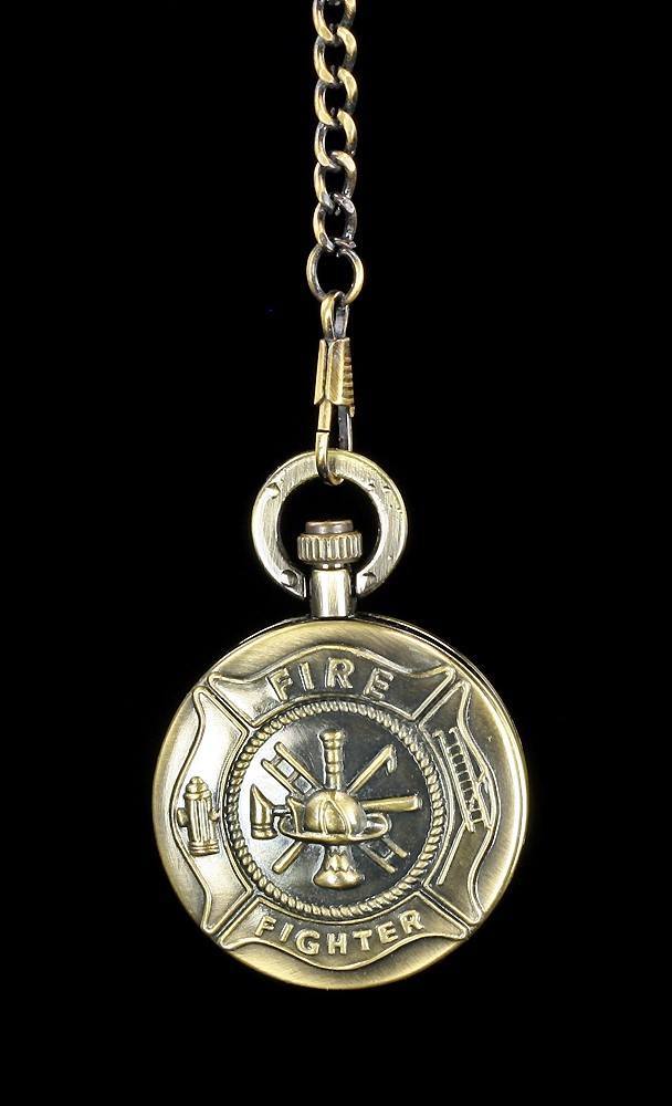 Pocket Watch - Fire Department Round Bronze Colors