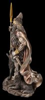 Odin Figur stehend mit Wölfen und Raben