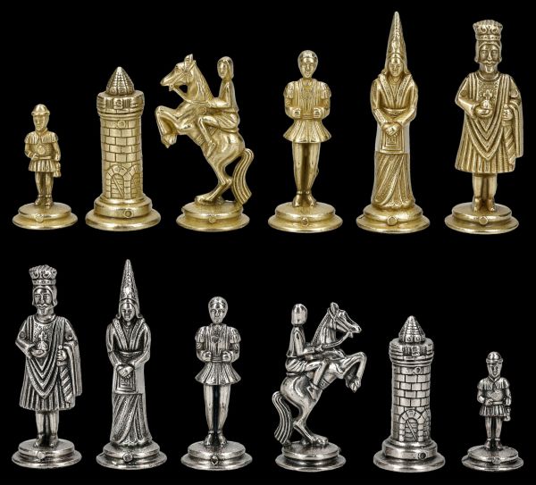 Schachfiguren Camelot - Metall klein