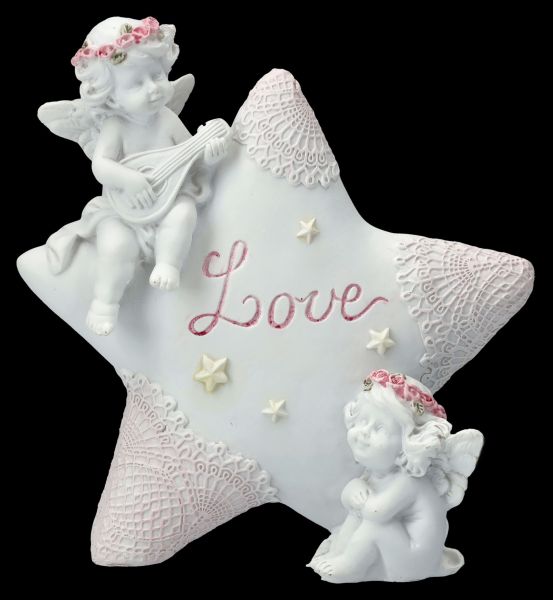 Angel Figurine - Cherubs with Star "Love"